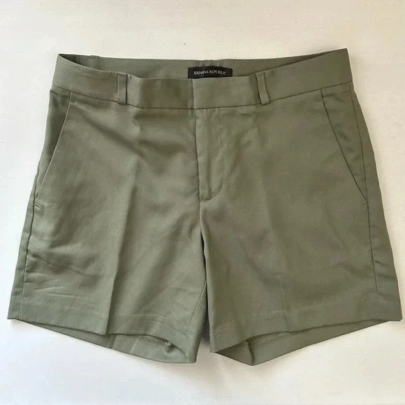 Banana  Republic Tailored Chino Shorts Tencel Army Green Size 0 NWT - Picture 8 of 16